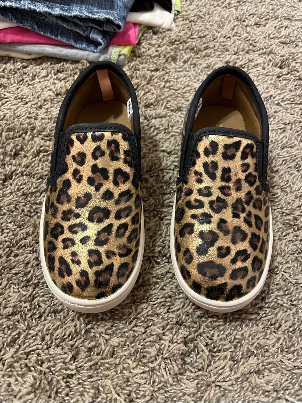 Carter's Leopard Print Slip-On Sneakers - Black/Brown/Cream